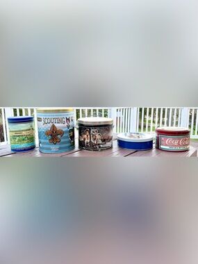 Set of 5 Vintage Candy Tins